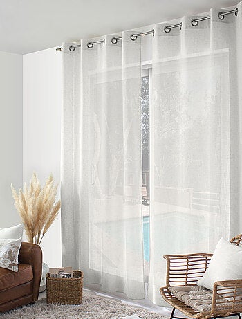 Cortina con ojales natural efecto lino