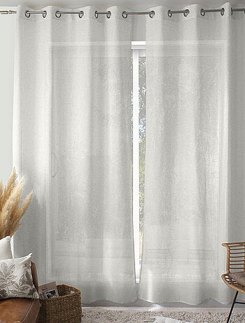 Cortina con ojales natural efecto lino