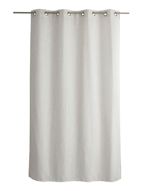 Cortina con ojales natural efecto lino - Kiabi