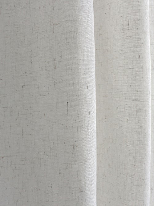 Cortina con ojales natural efecto lino - Kiabi