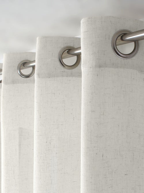 Cortina con ojales natural efecto lino - Kiabi