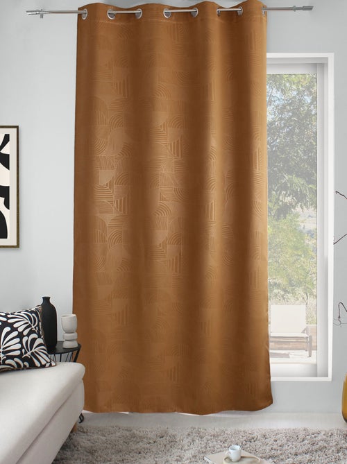 Cortina con ojales opaca estampada geométrica - Kiabi