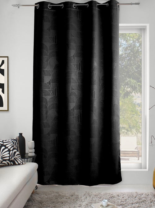 Cortina con ojales opaca estampada geométrica - Kiabi