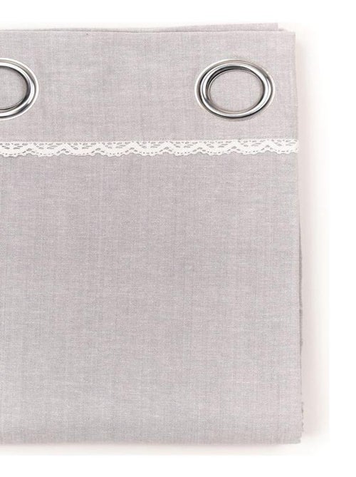 Cortina con ojales romántica con encaje - Kiabi