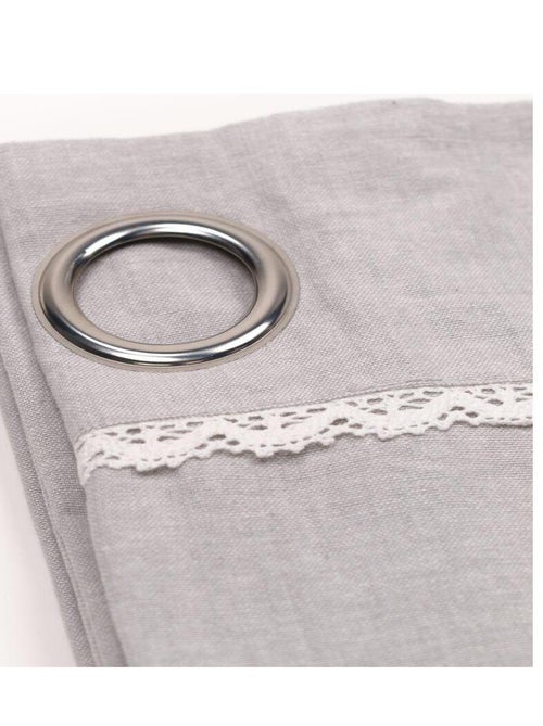 Cortina con ojales romántica con encaje - Kiabi