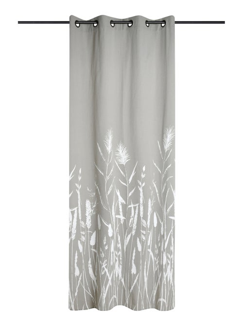 Cortina con ojales tamizadora con motivo de pampa - Kiabi