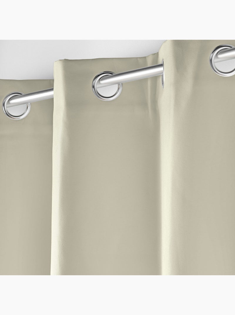Cortina con Ojetes Aislante Beige claro - Kiabi