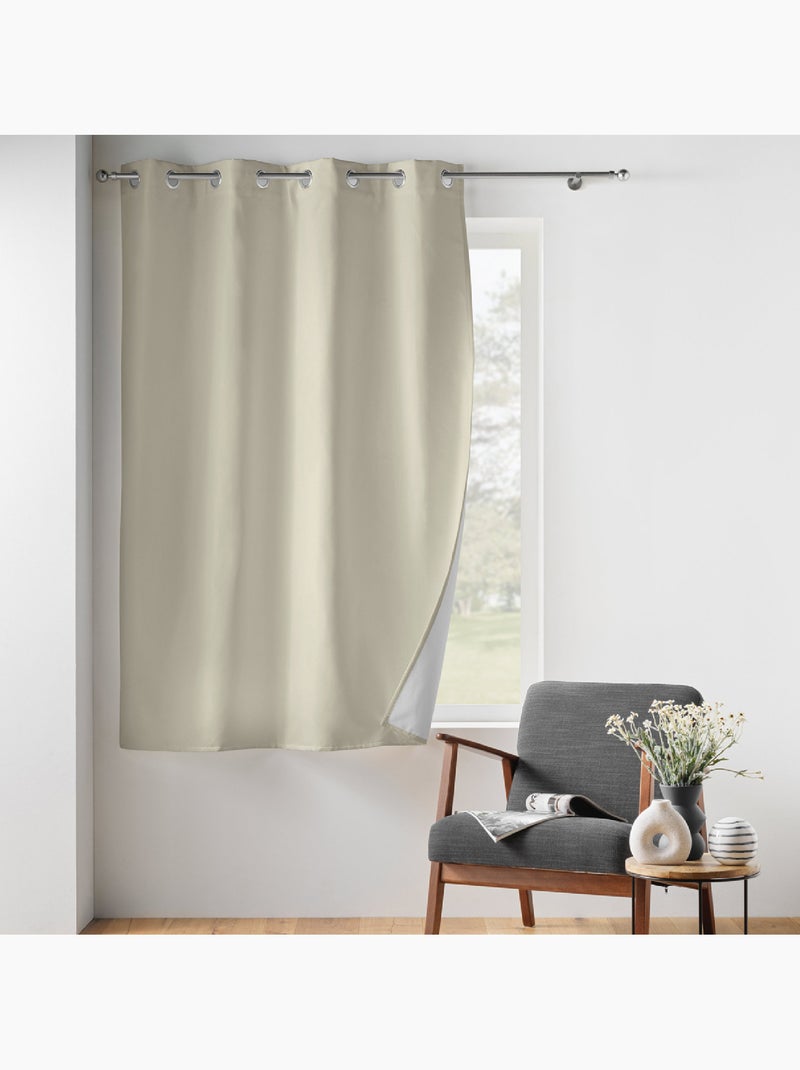 Cortina con Ojetes Aislante Beige claro - Kiabi
