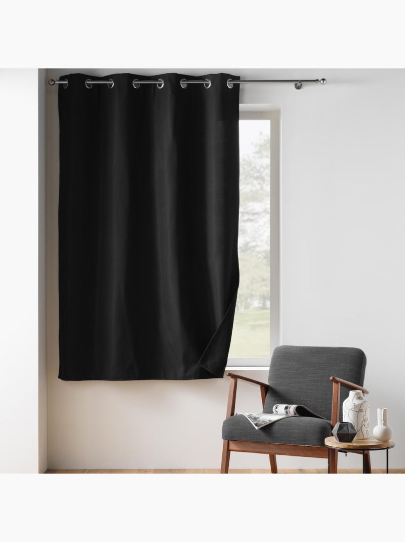 Cortina con Ojetes Aislante Negro - Kiabi