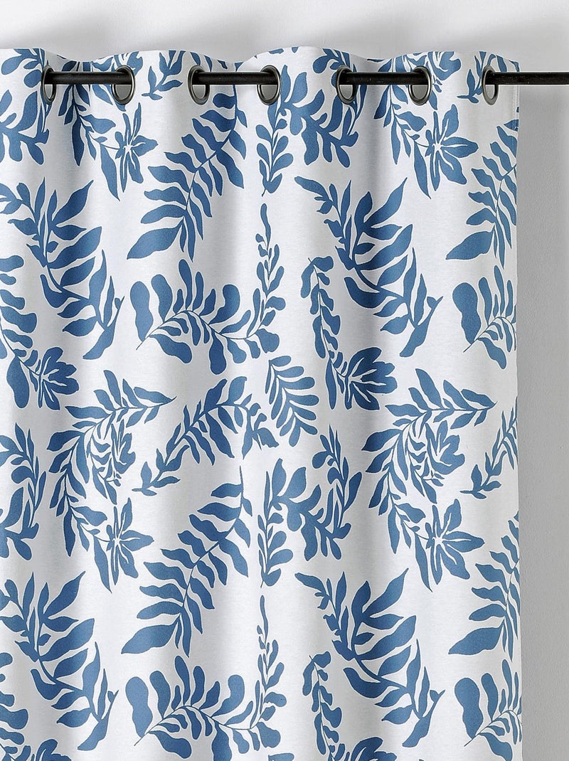 Cortina con Ojetes Follaje Estilo Henri Matisse Azul - Kiabi