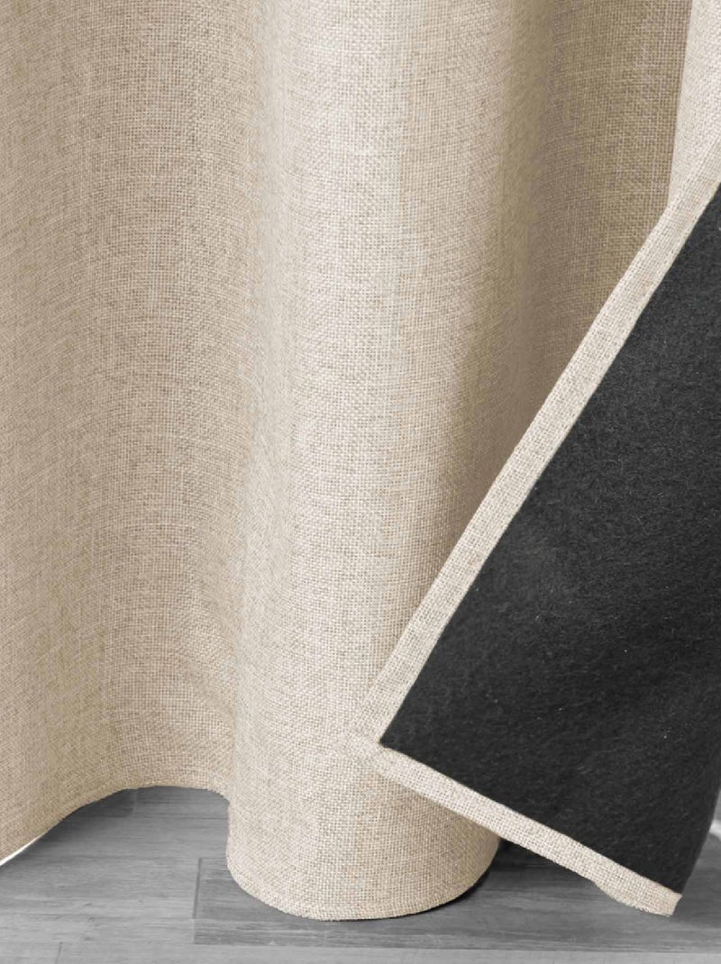 Cortina con Ojetes Jupiter Aislante de Lino Madera natural - Kiabi