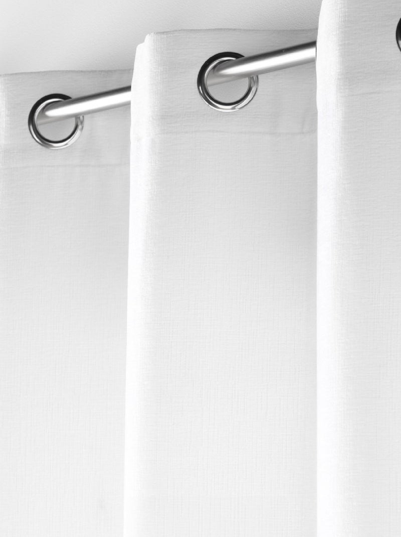 Cortina con Ojetes Verra Terciopelo Relieve Blanco - Kiabi