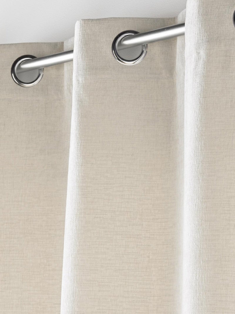 Cortina con Ojetes Verra Terciopelo Relieve Madera natural - Kiabi