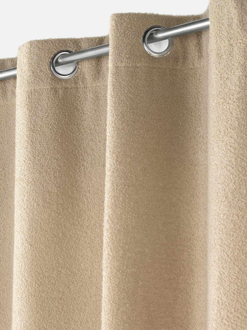 Cortina con Ojetes Wooly Bouclette Unida Beige - Kiabi