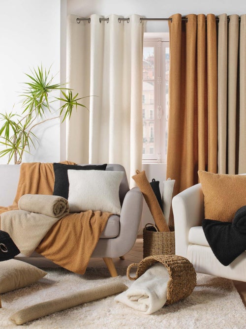 Cortina con Ojetes Wooly Bouclette Unida - Kiabi