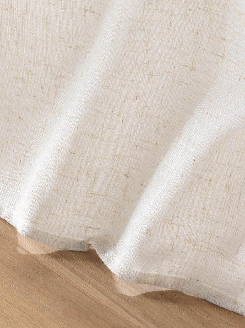 Cortina con Pasantes Pauline Efecto Lino Madera natural - Kiabi