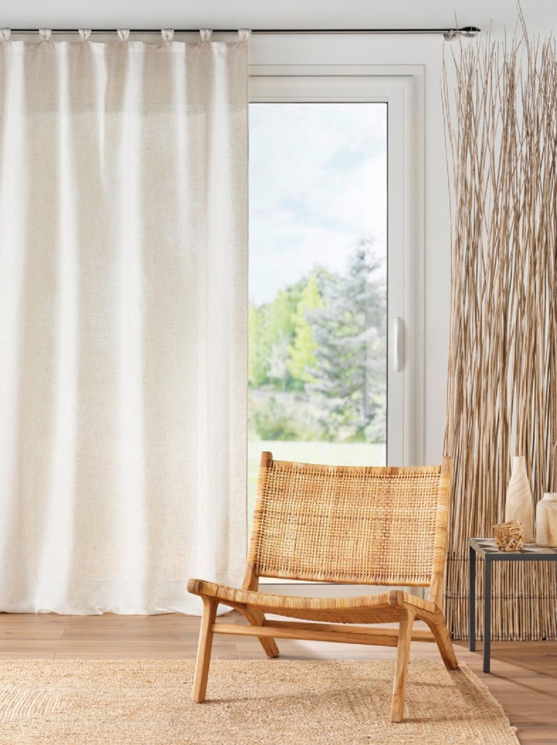 Cortina con Pasantes Pauline Efecto Lino Madera natural - Kiabi