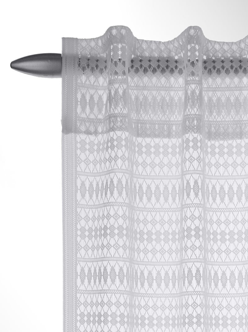 Cortina con rayas ajourées Blanco - Kiabi