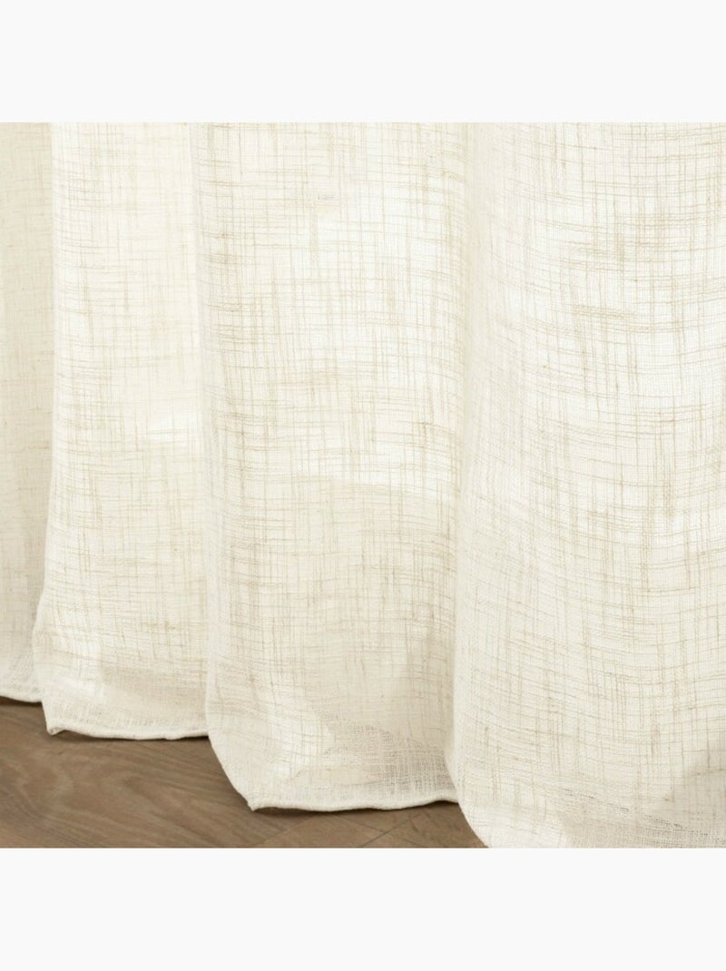 Cortina con trabillas ocultas 140 x 260 cm efecto lino tejido igor Beige natural - Kiabi