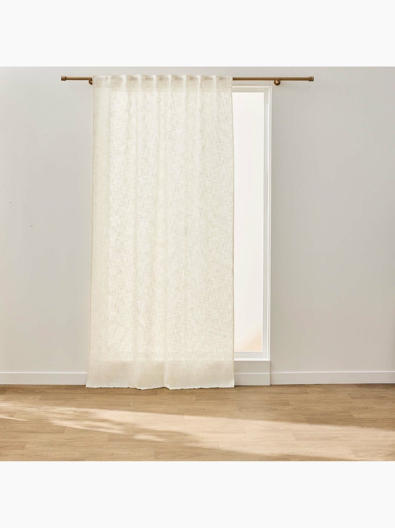 Cortina con trabillas ocultas 140 x 260 cm efecto lino tejido igor Beige natural - Kiabi
