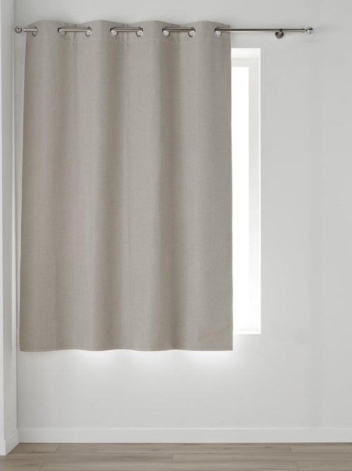 Cortina corta opaca, aislante térmico y acústico de chambray - Kiabi