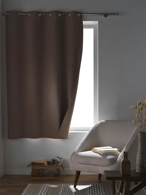 Cortina corta opaca, aislante térmico y acústico de chambray - Kiabi