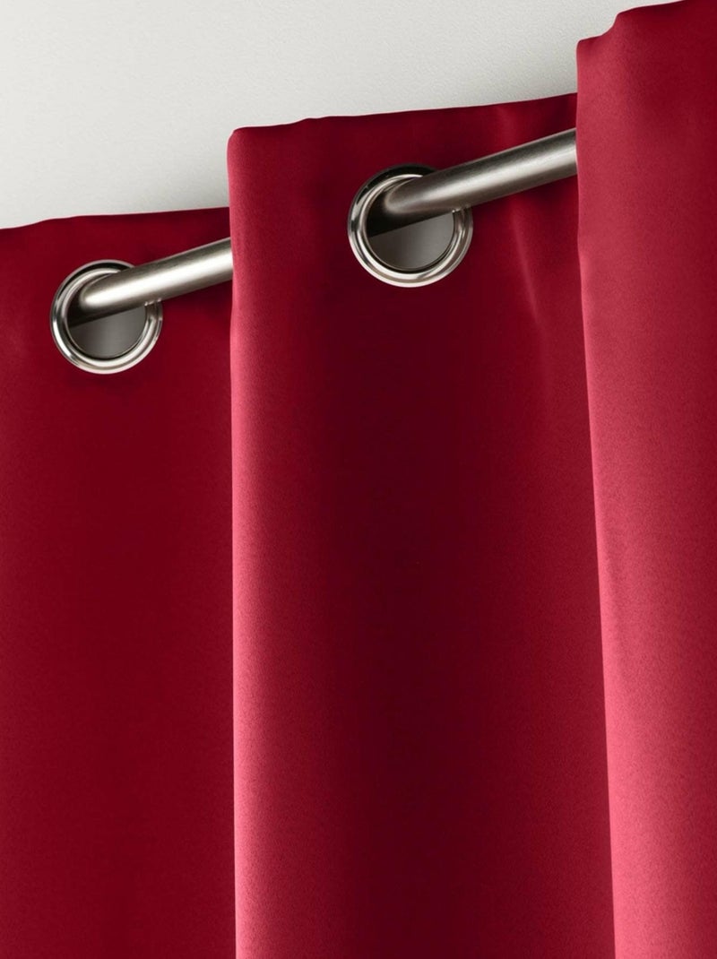 Cortina corta oscurecedora del 90% para radiadores Rojo carmín - Kiabi
