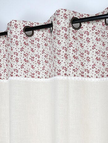 Cortina de algodón con impresión de pequeñas flores