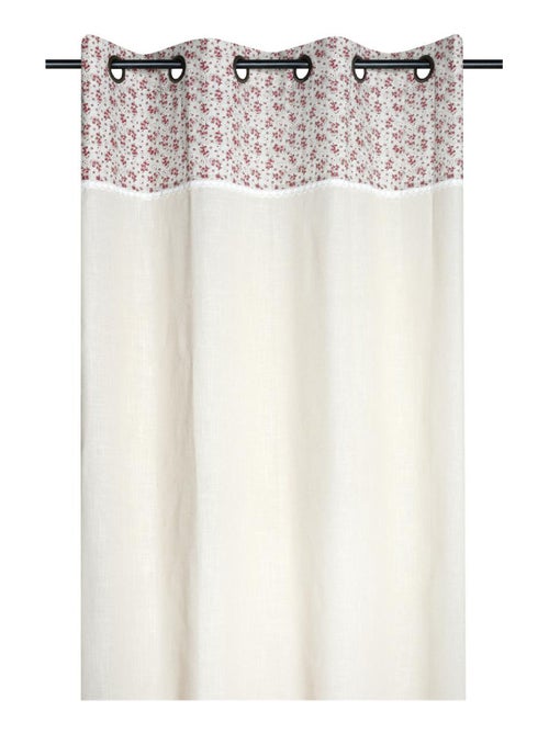 Cortina de algodón con impresión de pequeñas flores - Kiabi
