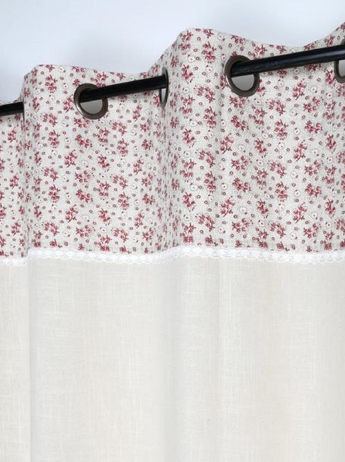 Cortina de algodón con impresión de pequeñas flores - Kiabi