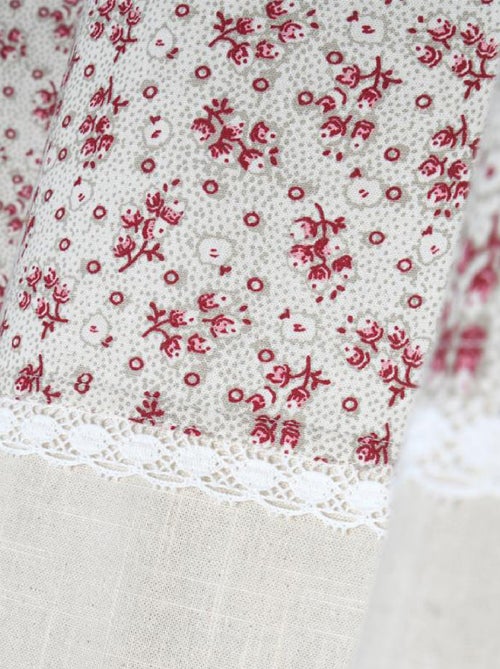 Cortina de algodón con impresión de pequeñas flores - Kiabi