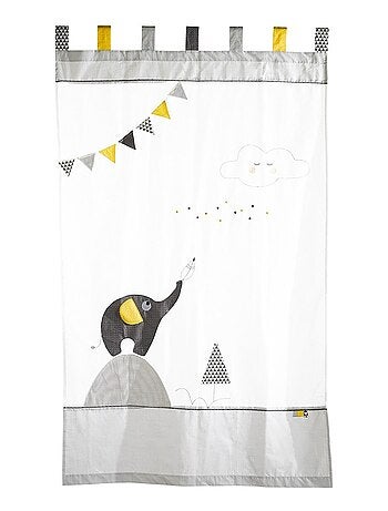 Cortina de algodón gris con - SAUTHON