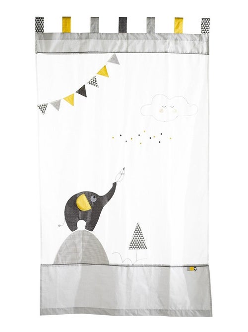 Cortina de algodón gris con - SAUTHON - Kiabi