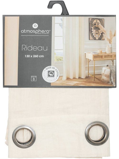 Cortina de algodón jamana 130x260cm blanco marfil - Kiabi Cortina de algodón jamana 130x260cm blanco marfil - Kiabi