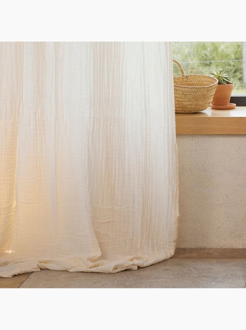 Cortina de algodón jamana 130x260cm blanco marfil - Kiabi Cortina de algodón jamana 130x260cm blanco marfil - Kiabi