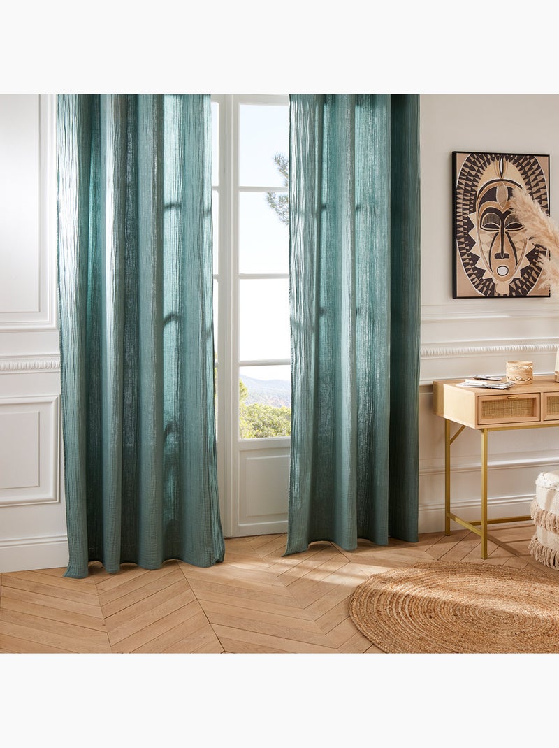 Cortina de algodón jamana 130x260cm verde celadón Verde claro - Kiabi