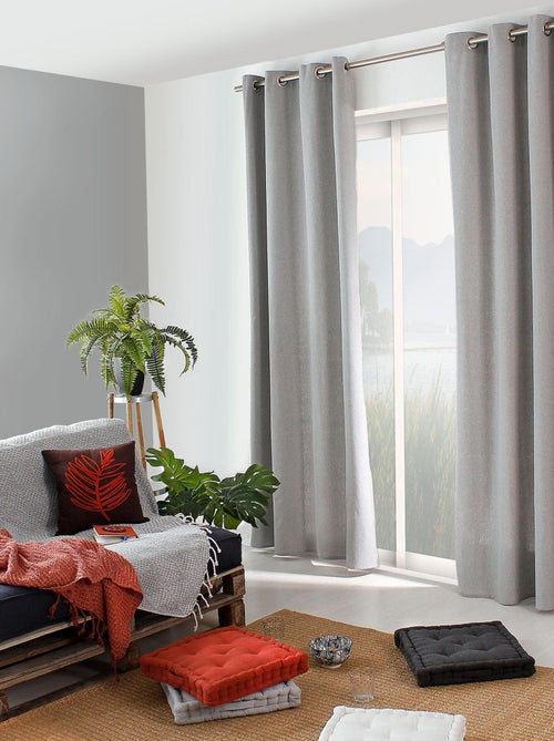 Cortina de algodón reciclado con efecto moteado - Kiabi