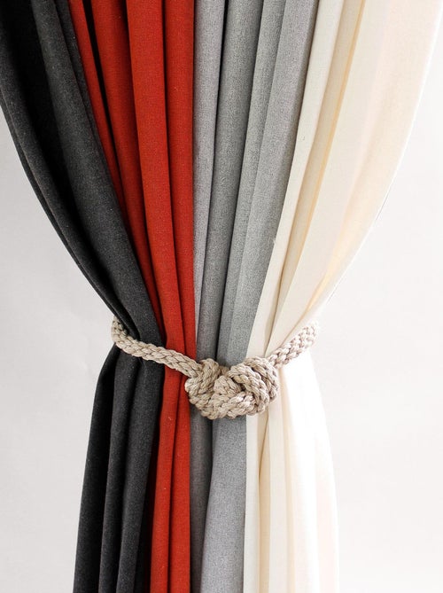 Cortina de algodón reciclado con efecto moteado - Kiabi