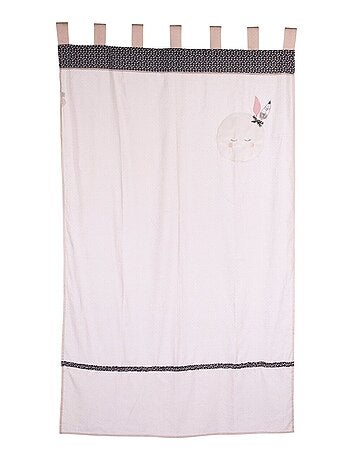 Cortina de algodón rosa 105x180cm con - sauthon