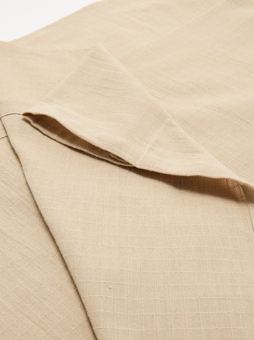 Cortina de algodón texturizado - 140 x 240 cm - Kiabi Cortina de algodón texturizado - 140 x 240 cm - Kiabi