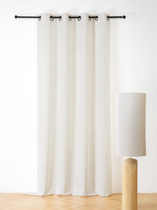 Cortina de algodón y lino con finas rayas texturizadas - Kiabi