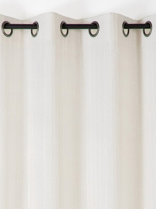 Cortina de algodón y lino con finas rayas texturizadas - Kiabi