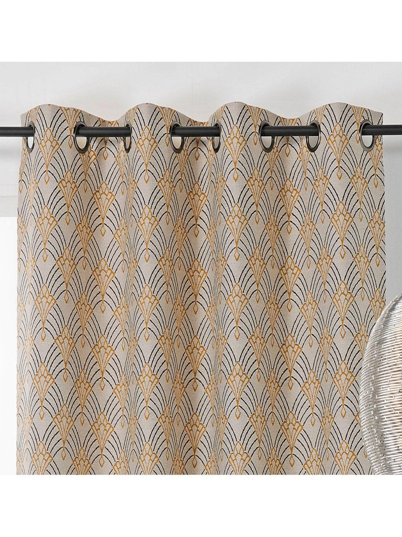 Cortina de arte decorativo jacquard Amarillo - Kiabi