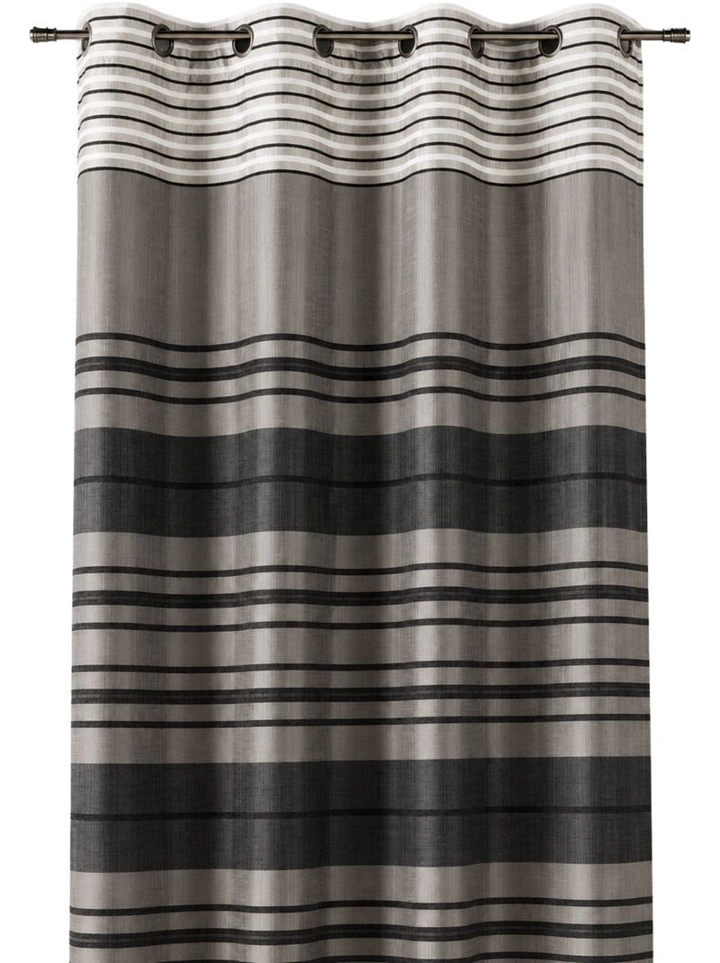 Cortina de chenilla a rayas Shantung Taupe - Kiabi