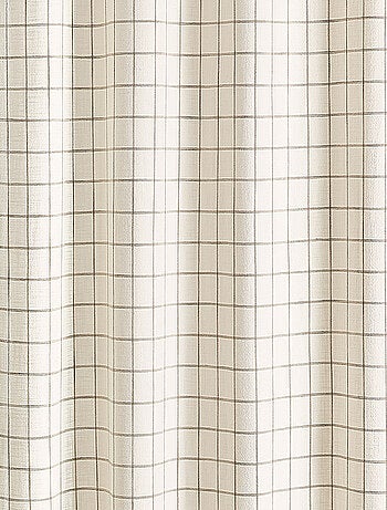Cortina de cuadros beige 100% algodón LOURMARIN