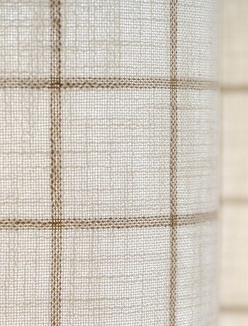 Cortina de cuadros beige 100% algodón LOURMARIN