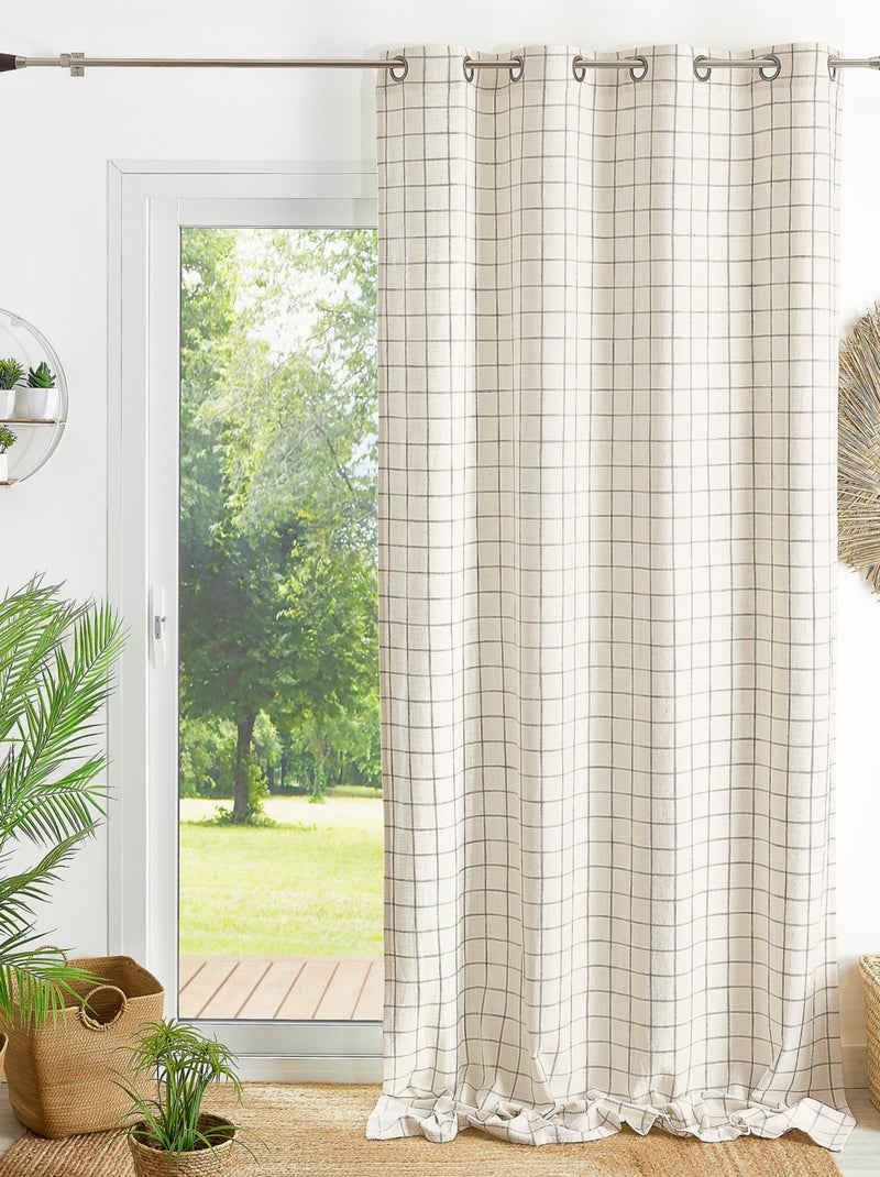 Cortina de cuadros beige 100% algodón LOURMARIN Beige - Kiabi
