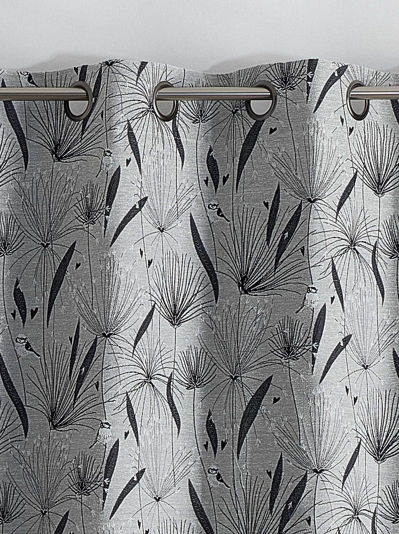 Cortina de decoración en jacquard con motivo de papiro Negro - Kiabi