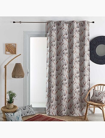 Cortina de decoración en jacquard con motivo de papiro