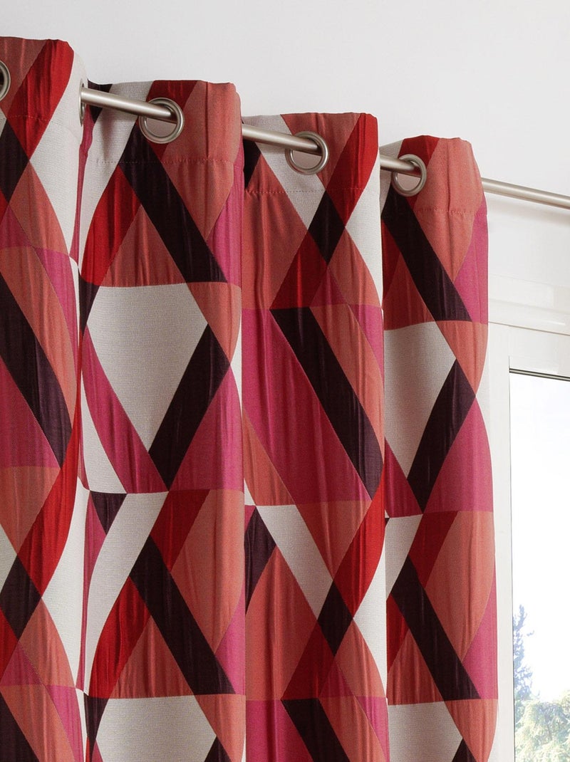 Cortina de decoración geométrica Rosa frambuesa - Kiabi